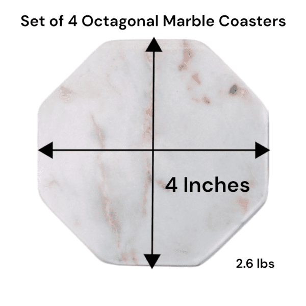 Set of 4 Octagonal Marble Drink Coasters - Image 10