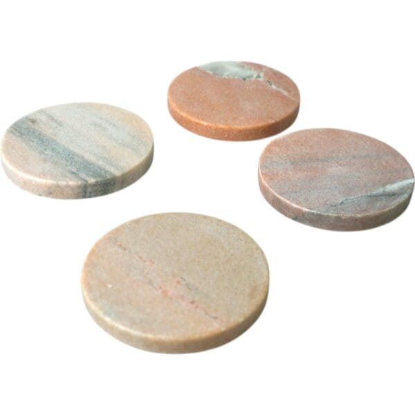 Set of 4 Round Pink Marble Drink Coasters - Image 5