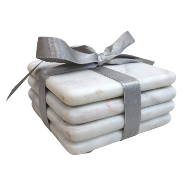 Set of 4 Square Marble Coasters - Image 4