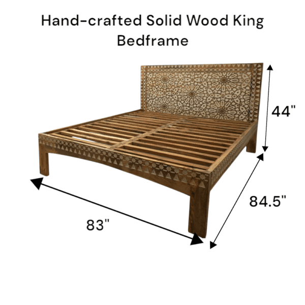 Hand-Carved King Bedframe - Image 12