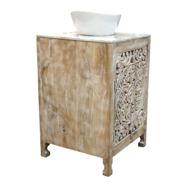 Stunning Natural Wood 24" Vanity Hand-carved - Image 4