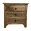 3-Drawer Side Table/Nightstand Hand-Carved - Image 6