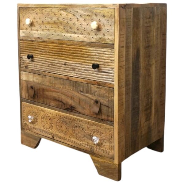 Hand-crafted 4-Drawer Dresser with Hand-Carved Drawers - Image 5