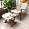 Hand-crafted Chair with Matching Footrest - Image 11