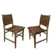 Pair of Chairs Solid Wood and Leather Hand-Crafted - Image 2