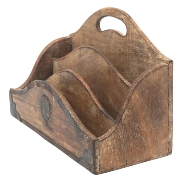 Vintage Wood Desk Tidy Letter Organizer - Image 5
