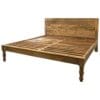 Hand-Carved Queen Bedframe Natural Floral - Image 3