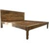 Hand-Carved Queen Bedframe Natural Floral - Image 4
