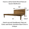 Hand-Carved Queen Bedframe Natural Floral - Image 11