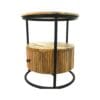Hand-crafted Mango Wood Round Side Table - Image 3