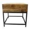 Hand-crafted Square Mango Wood Side Table with Drawer - Image 2
