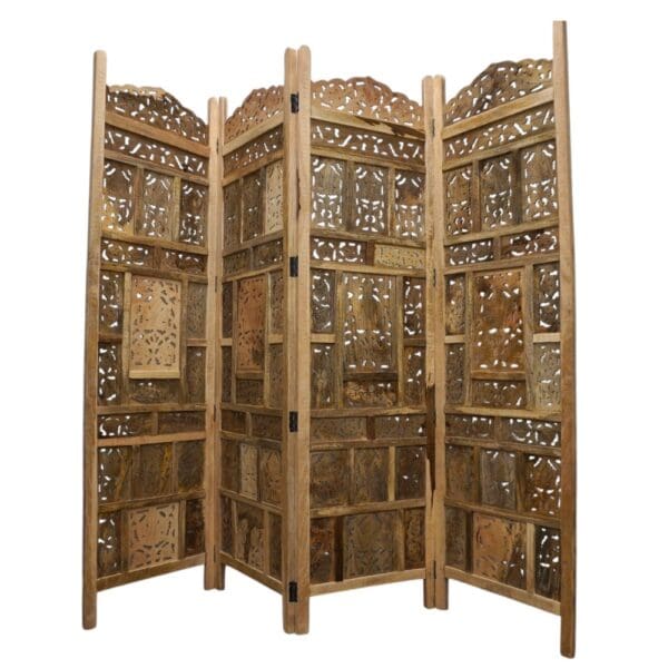 Hand-Crafted Wood Screen Room Divider - Image 4