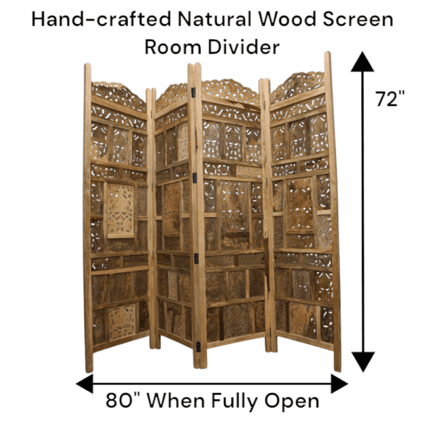 Hand-Crafted Wood Screen Room Divider - Image 10