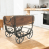 Vintage Brick Mold Wood Trolley - Image 4