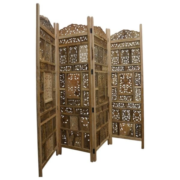 Hand-Crafted Wood Screen Room Divider - Image 6