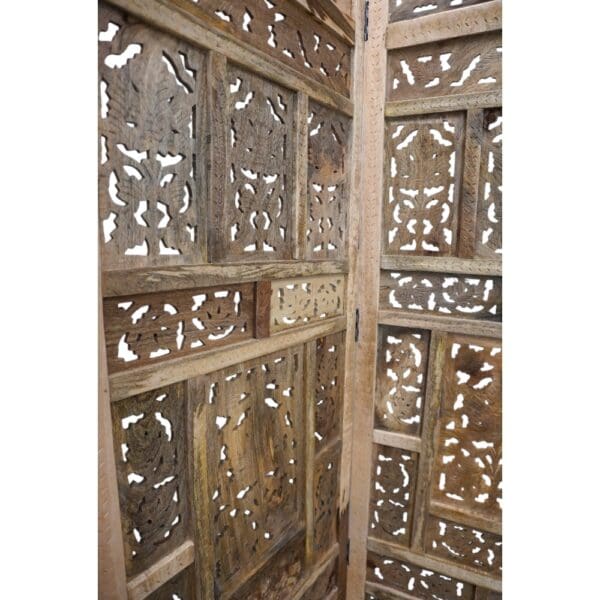 Hand-Crafted Wood Screen Room Divider - Image 5