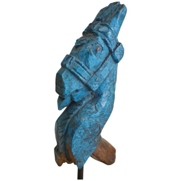 Hand-carved Wooden Primitive Horse Figurine - Image 3