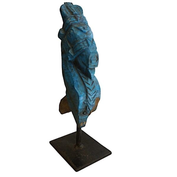 Hand-carved Wooden Primitive Horse Figurine - Image 4