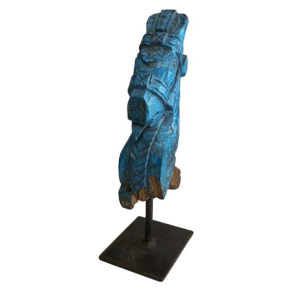 Hand-carved Wooden Primitive Horse Figurine - Image 5
