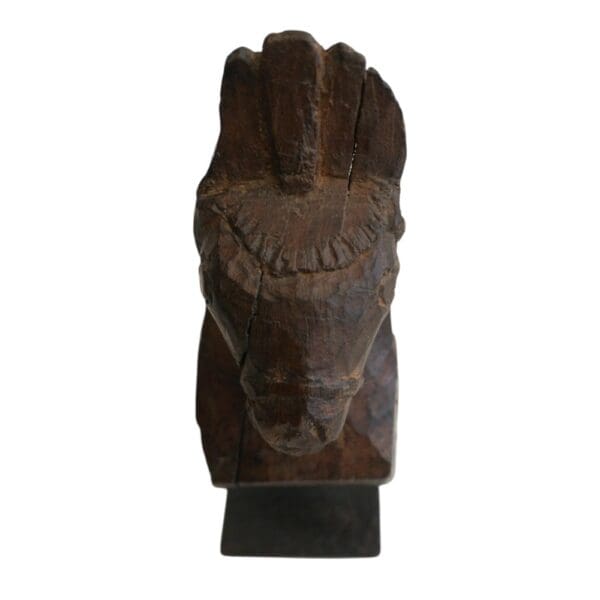Hand-carved Wooden Primitive Horse Figurine - Image 10