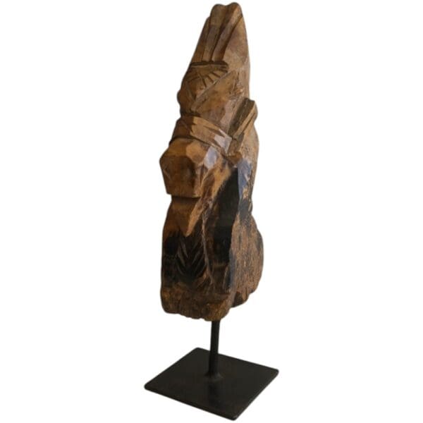 Hand-carved Wooden Primitive Horse Figurine - Image 15
