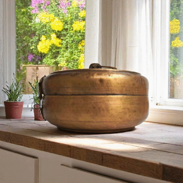Vintage Brass Katordan Chapati Warmer Box - Image 11