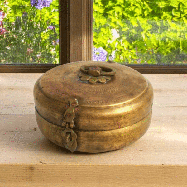 Vintage Brass Katordan Chapati Warmer Box - Image 20