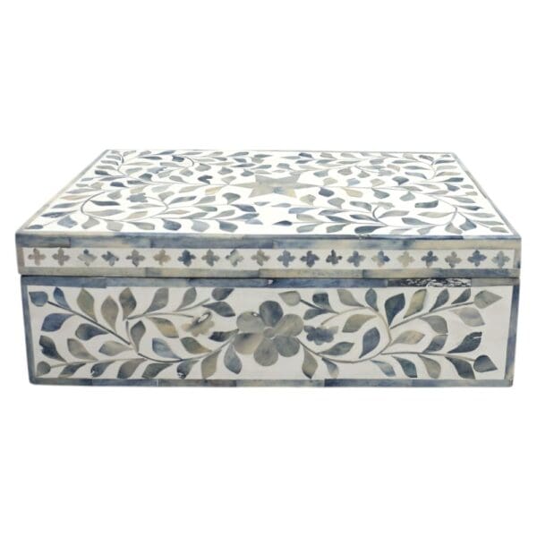 Large Blue and White Inlay Box - Image 2