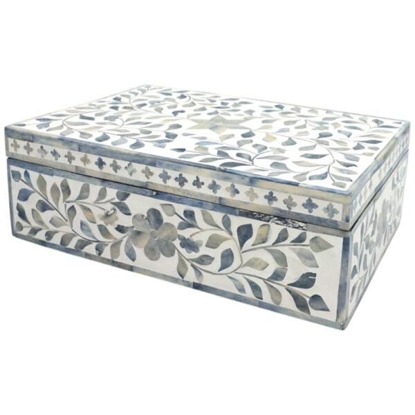 Large Blue and White Inlay Box - Image 3