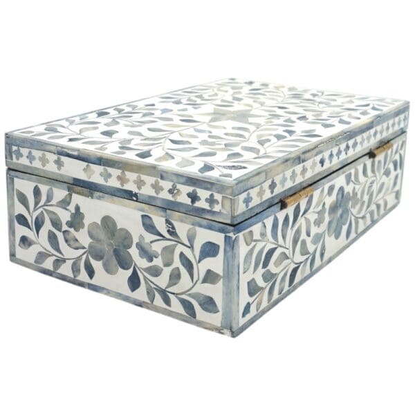 Large Blue and White Inlay Box - Image 5