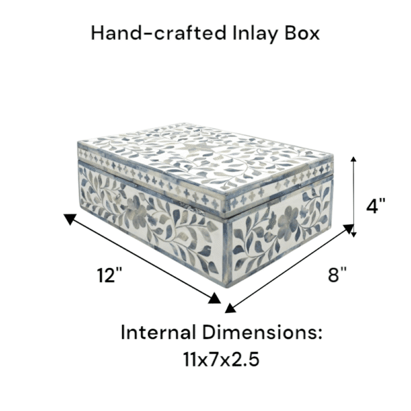 Large Blue and White Inlay Box - Image 9