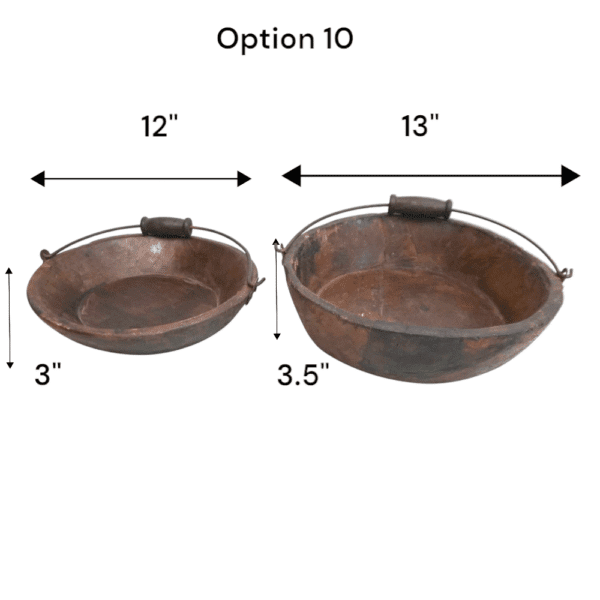 Vintage Wooden Bowls with a Handle Set of 2 - Image 9