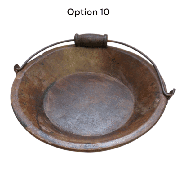 Vintage Wooden Bowls with a Handle Set of 2 - Image 8