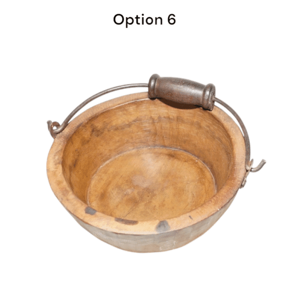 Vintage Wooden Bowls with a Handle Set of 2 - Image 9
