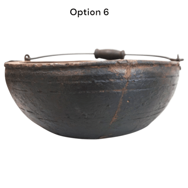 Vintage Wooden Bowls with a Handle Set of 2 - Image 7
