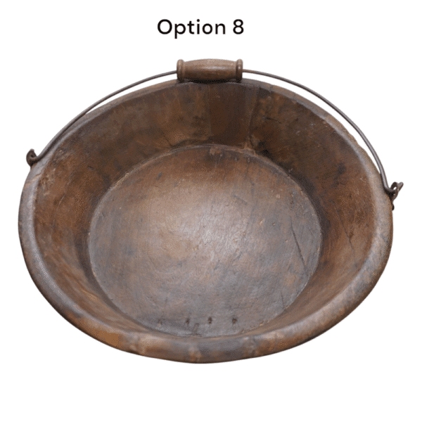 Vintage Wooden Bowls with a Handle Set of 2 - Image 7