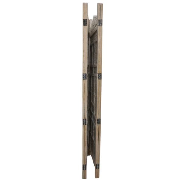 Hand-Crafted Whitewashed Wood Screen Room Divider - Image 7