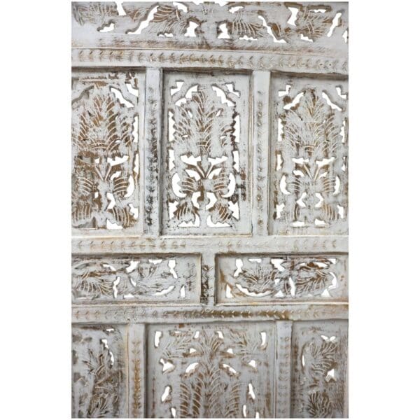 Hand-Crafted Whitewashed Wood Screen Room Divider - Image 9