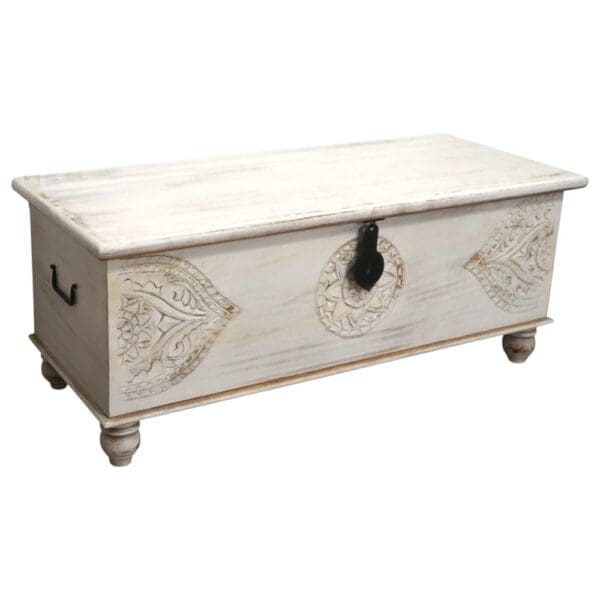 White Trunk Hand-carved Unique Storage Solution - Image 4