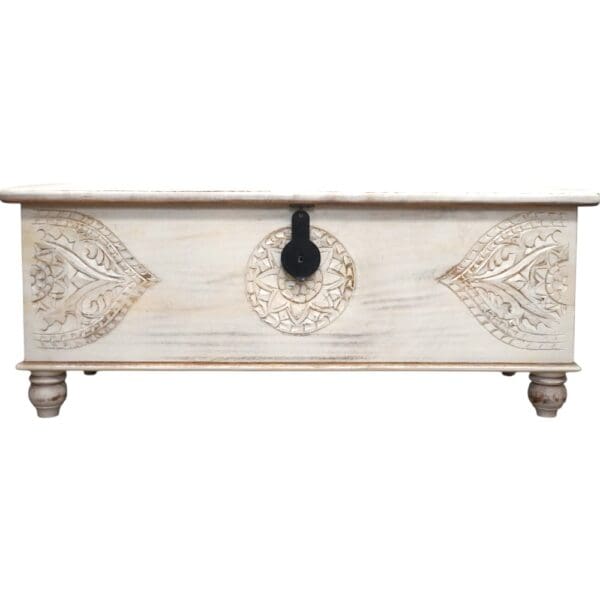 White Trunk Hand-carved Unique Storage Solution - Image 2