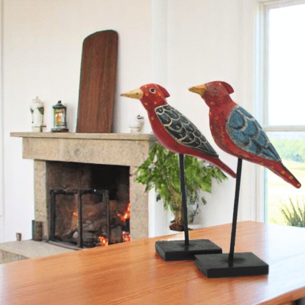 Reclaimed Wood Bird Hand-carved Decor Accent - Image 5